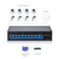 Hamrol POE Switch 48V with 8 100Mbps Ports IEEE 802.3 af/at ethernet Switch Suitable for IP Camera/POE Camera Security System Power Over Ethernet Max 250M. 