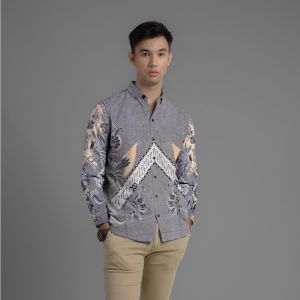 Dgm kemeja batik pria lengan panjang premium 2041