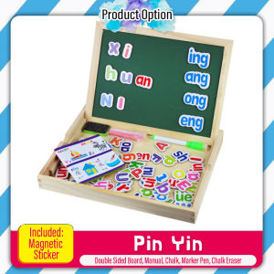 [iRojak] Early Learning Wooden Magnet Puzzle with White and Black Broad Sketchpad Educational Toys 双面画板拼图 Papan Putih Papan Hitam-BT24