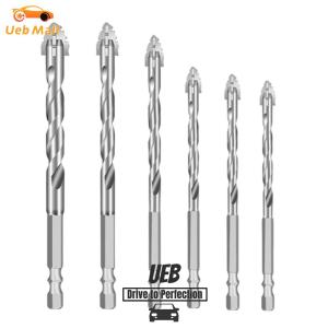 [UEB Mall] 6PCS 4-Blade Saw Tooth Eccentric Drill Bit Hard Alloy Four-Edge Eccentric Drill Bit High-Strength Concrete Brick Drill Bit Set Sawtooth Drilling Tools