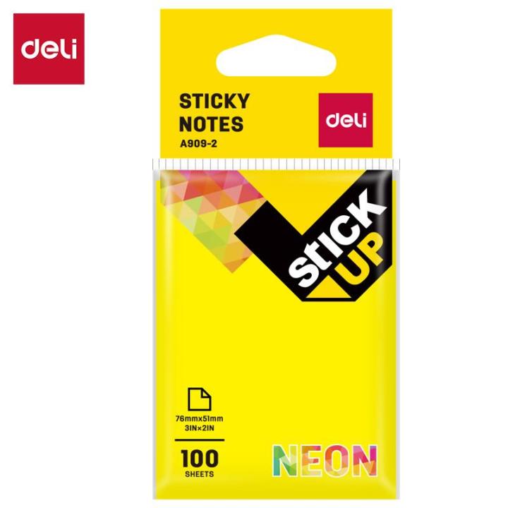 Deli EA909/EA910 Sticky Notes – Yellow/Mixed Memo Pads, 100 Sheets per ...