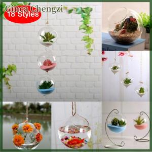 Ginca Bình trồng hoa thủy tinh hình cầu treo trong suốt bình đựng cảnh quan hồ cạn
