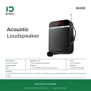 SHIDU Bluetooth Voice Amplifier for Teacher M400 Microphone Speaker for Teacher Wired Headset FM Radio Music