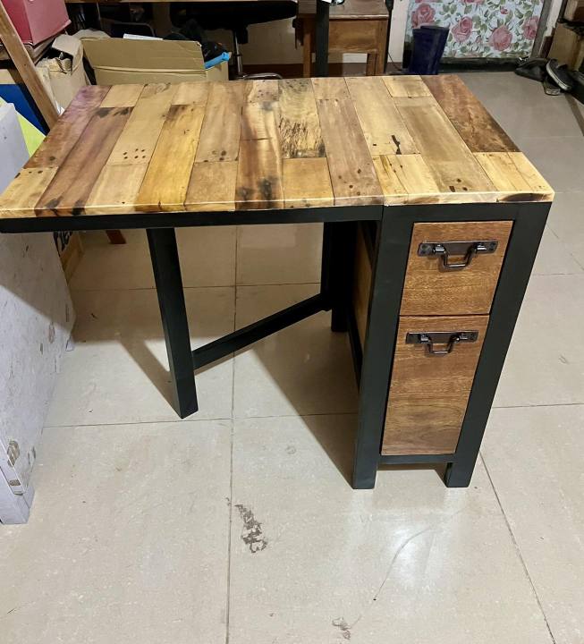 ONE LEG DESKTOP FOLDABLE TABLE ; HOME OFFICE DESK FURNITURE; ONE LEG ...