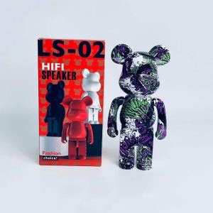 Bear Design Bluetooth Speaker 800mAh TWS Stereo Surround Sound Colorful Graffiti Metallic Bear  21CM Violent Bear Wireless Fashion Christmas Gift Birthday Present