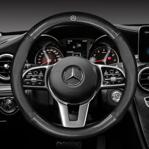 Hot Carbon Fiber steering wheel cover for Mercedes benz w210 car handle grip Mercedes-Benz W201 W202 W205 W208 W210 W211 W220 W140 W124 A180 w210  w124 interior Anti-slip handle set a180 Car mercedes benz Grip Cover accessories 2021