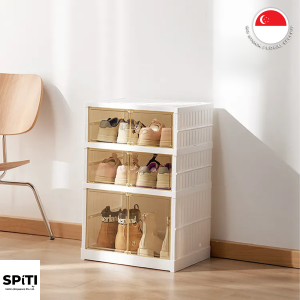 Home Plastic Foldable Installation-free Portable Transparent Double-layer Shoe Rack High Shoes Can Be Placed On The Bottom Floor (3-layer & 6-layer)