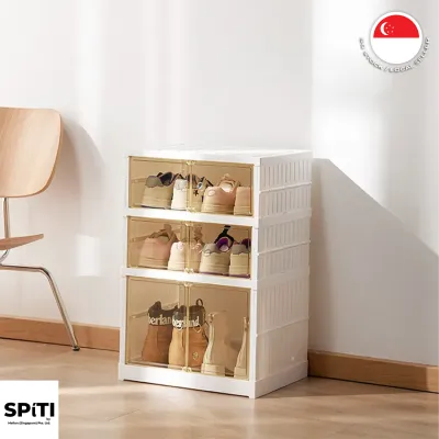 Home Plastic Foldable Installation-free Portable Transparent Double-layer Shoe Rack High Shoes Can Be Placed On The Bottom Floor (3-layer & 6-layer)