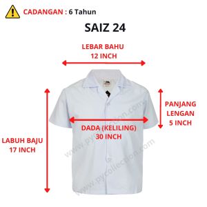 GIRL PRIMARY SCHOOL UNIFORM SHIRTS 小学女生白衣(无口袋) WITHOUT POCKET BC019 / BC019K LICIN IRONLESS