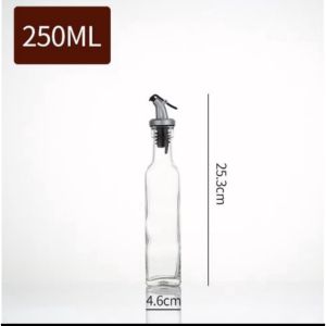 BOTOL MINYAK KACA 500ML BOTOL CUKA KECAP SET POURER PENUTUP TEMPAT MINYAK DAPUR GLASS OIL BOTTLE  D33