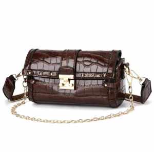 cylindrical bag (coffee brown)