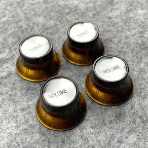 FLEOR 4PCS 2T2V กีตาร์ Volume Tone Knobs Vintage กีตาร์ไฟฟ้า Knobs สำหรับ Lp/sg สไตล์กีตาร์อะไหล่สีดำ/ Amber/Gold เลือก