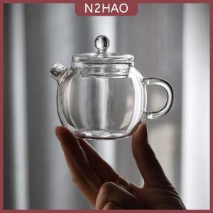 N2HAO  150ml 5oz Mini rõ ràng Glass ấm trà cao Borosilicate cho đồ uống nóng ấm trà cho một người sử dụng Kung Fu trà cho nhà văn phòng quán cà phê