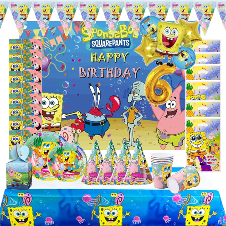 Cartoon Spongebobed Squarepants Party Decoration Kids Birthday Party ...