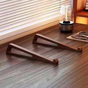 BECORATE Wooden Vertical Folding Laptop Stand One Pair Portable Desktop Heightening Bracket for Tablet Mini