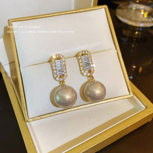 good 999 18K GOLD Fashionable Pearl Crystal Style Earrings ES63636