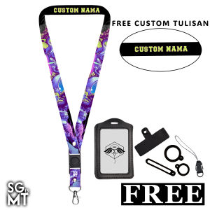 Lanyard Custom Nama Gantungan Card Holder Printing Name Tag Old School - Sigmat13