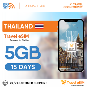 Thailand Travel eSIM - 5GB (15 days validity) - High - Speed Internet - Powered by Big Sky