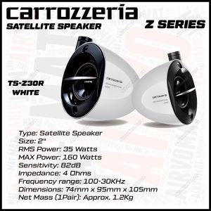 Carrozzeria Z Series TS-Z30R / TS-Z30R-B Satellite Speaker B Bawal Hitam Putih Full Range 160Watt