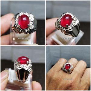 Batu Cincin Merah Delima Ruby Natural Asli Kode 2413