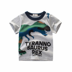 Baby Clothing Wholesale Summer Kid T Shirt Dinosaur Cotton Children Tee Shirts Cartoon Raglan Kid Clothes1pcs