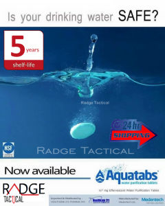 AQUATABS WATER PURIFICATION TABLET (67mg) | Safe Drinking Water Solution | Long Shelf Life Expiry 5 Years