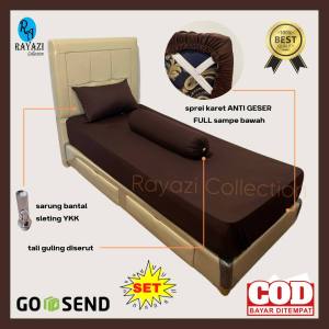 SPREI KARET ANTI LEPAS (SET) Uk. 100x200x25-30cm (SPRINGBED) POLOS