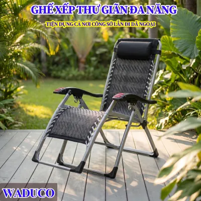 WADUCO Ghế Tựa Xếp Xếp Giờ Nghỉ Trưa Tựa Lưng Cho Người Lười Ngủ Trưa Ban Công Dành Cho Người Lớn Lười Biếng Gia Dụng