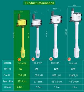 Fish Tank Pump Submersible Pump 3 in 1 Water Pump for Aquarium