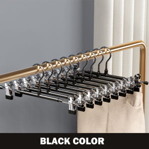 Pants Hangers with Anti-Slip Clips Skirt hangers with Clips Strong Clamping Force Hanger Free Adjustable Clips Hanger