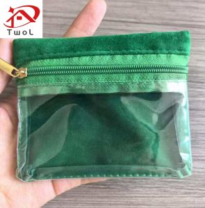 TWOL SHOP 1pcs Portable Jewelry Zipper Bag Earrings Ring Bracelets Accessories Packaging Box Travel Flannel Storage Bag