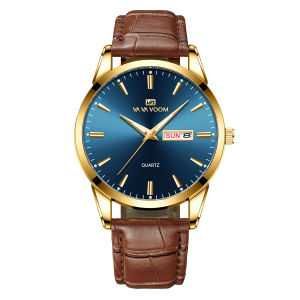 ELF TRIBE Couple Watches Men&Women Casual Waterproof Leather Strap Wristwatch Calendar Quartz Watch