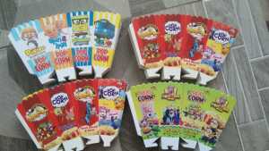 Terlaris Kertas Popcorn / 12x6cm( isi100 pcs) / 9x5cm (isi 100 pcs ) / 14x8cm (100 pcs) Bergambar kertas popcorn kertas bergambar alumunium voil