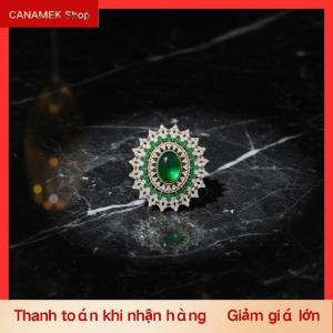 CS Cổ Điển Pháp Tòa Phong Cách Ngọc Lục Bảo Trâm Phụ Nữ Quần Áo Áo Trang Sức Tinh Tế Phụ Kiện Thời Trang