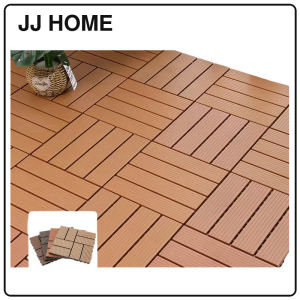 【JJ HOME】Plastic Wood Deck Tiles/Waterproof DIY Flooring for Indoor & Outdoor Use