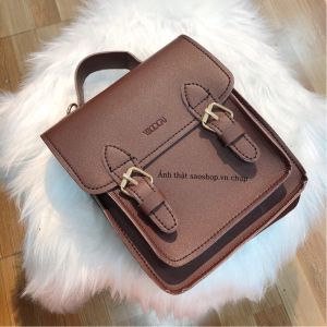 Balo 2 dải nữ thời trang chất Da PU mềm dùng đi chơi du lịch balo mini đựng vừa điện thoại