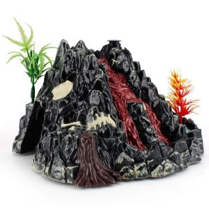 JPTD PVC Spray Volcano Model Light Electric Safety Material Volcano Simulation Scene Figure Lifelike Mountain Shape Dinosaur Simulation Volcano Kids Toys