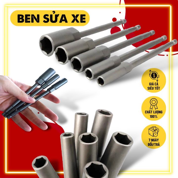 Cây chụp bulong sâu lòng, vặn ốc lục giác, đầu khẩu 1/4 dài 150mm. Kích ...