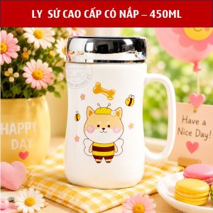 Ly sứ chịu nhiệt nắp gương 450ml