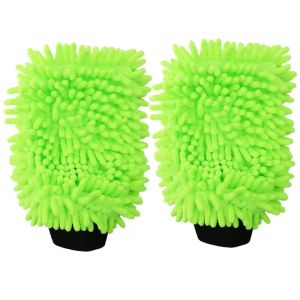 2PCS Car Wash Mitt Microfiber Scratch Free Chenille Glove Super Absorbent Auto Detail Cleaning Tool Washing Duster Care Accessories