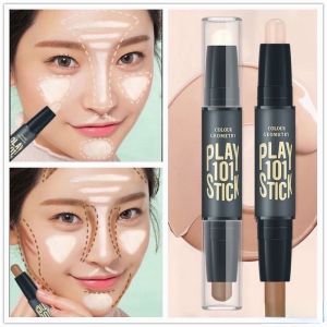 2 in 1 Highlighter Face Concealer Shadow Stick Nose Pencil Cosmetic Double Head 3D Beauty Make Up Palette Contour Stick