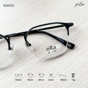 Polin oRa กรอบแว่นสายตา รุ่น 65001 เนื้อวัสดุไทเทเนี่นม ยืดหยุ่น ไม่หัก