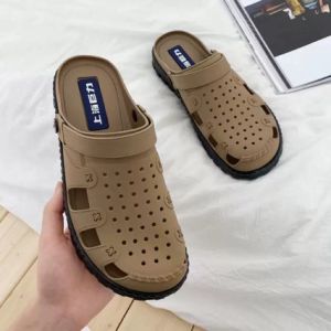 Free Shipping Non-Slip Wear-Resistant Perforated Summer Sandals For Men Breathable With A Closed-Toe Design Soft Sole And A Stylish Trendy Look Perfect For The Beach
