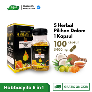 Habbasyifa 5in1 200 Kapsul Habbatussauda Oil Extra Propolis Trigona 5in1 BPOM - Syifa Herbal Alami