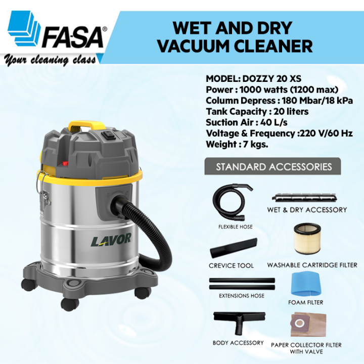 Wet and Dry Vacuum Cleaner 20L -Dozzy 20XS-FASA | Lazada PH