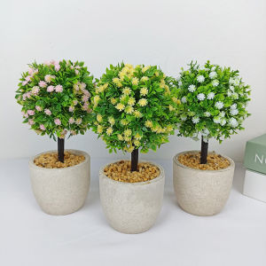 Tanaman Hias Pot Bunga Bonsai Soka Plastik Artificial Ornamen Dekorasi Rumah COD PBP198