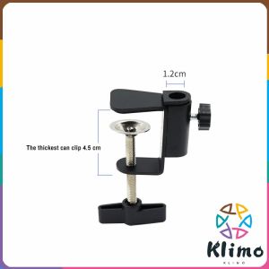 KLIMO Black C-Clamp Desk Light Clamp Mount Holder Cantilever Bracket for Desktop Table Lamp