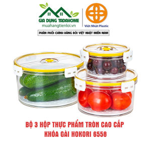 Hộp Đựng Thực Phẩm Tròn Cao Cấp Khoá Gài VIỆT NHẬT HOKORI 6558 - TADAHOME