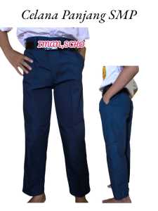 Celana Panjang Warna Biru Sekolah Menengah Pertama SMP Anak Laki-laki