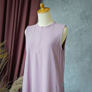 Maxi Singlet Crinkle Dress Tanpa Lengan Ukuran S/M/L/XL Inner Daleman Gamis Wanita Muslimah